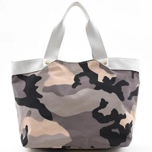 COOCO カモフラ柄 ナイロン トートバッグ 巾着バッグ 大人 通勤 通学