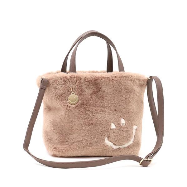 COOCO クーコ 26531-11710 SMILEY エコファーパッチワーク2WAYトートバッグ