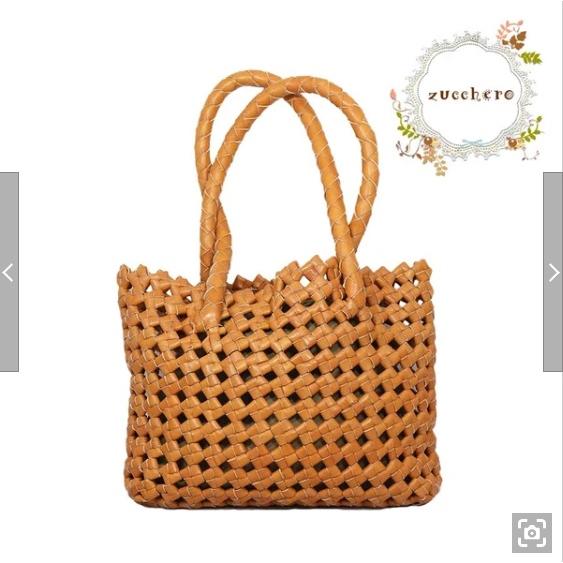 zucchero ズッケロ 49526 トートバッグ レディス 本革 石畳編み 巾着付き