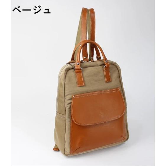 予約受付 2026年9月末発売 日本製 本革 ナイロン×牛革 リュックサックM レディス 69817...