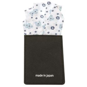 コットンポケットチーフ ホワイト ドット ワンタッチチーフ