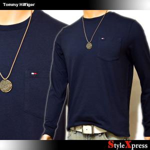 トミーヒルフィガー TOMMY HILFIGER ポケット付き ロンT 紺 メンズ｜stylexpress