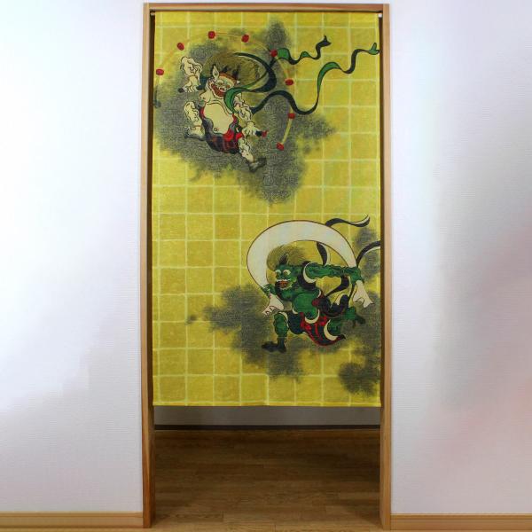 のれん 風神雷神 浮世絵のれん 幅約85cm×高さ約150cm 14-272