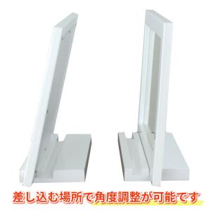 ホワイト 卓上ミラー アリス 二段階の角度調整...の詳細画像4