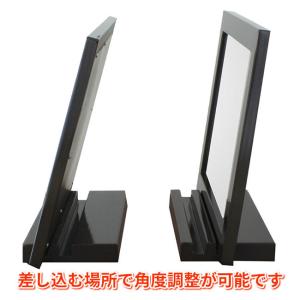 ブラウン色光沢 卓上ミラー アリス 二段階の角...の詳細画像4