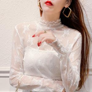 チュール シースルー トップス Tシャツ イン...の詳細画像1