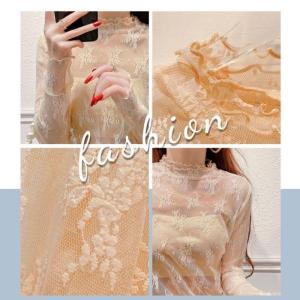 チュール シースルー トップス Tシャツ イン...の詳細画像5