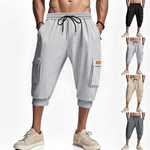 7分丈パンツ メンズ スウェットパンツ 七分丈 パンツ クロップドパンツ 七分丈パンツ ウエストゴム 半パン スボン ダンス スポーツ イージーパンツ ジャージ
