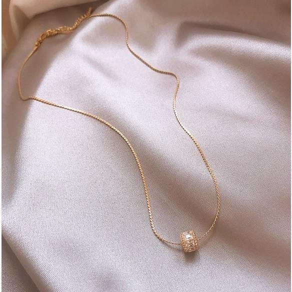 【ネックレス】　リングネックレス　ラインストーン