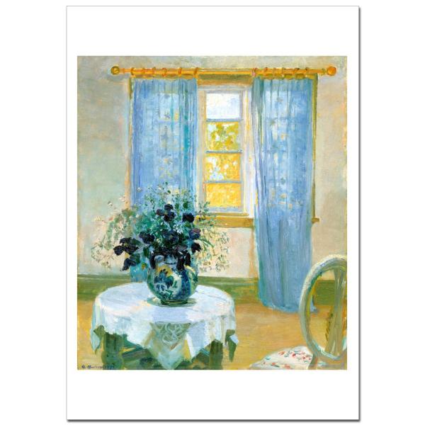 アンナアンカー　クレマチスのある室内 ジクレーポスター B1(728ミリ×1030ミリ)　