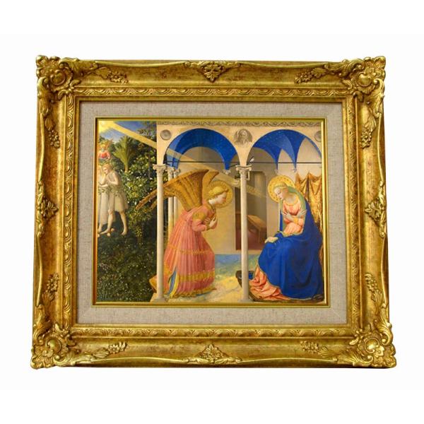 世界の名画　 フラアンジェリコ 受胎告知　ジクレーキャンバス複製画 豪華額装品