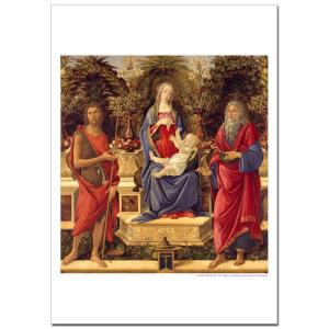 ポッティチェリ 聖母子と二人の聖ヨハネ　ジクレー高級アートポスター　A2 (594ミリ×420ミリ)