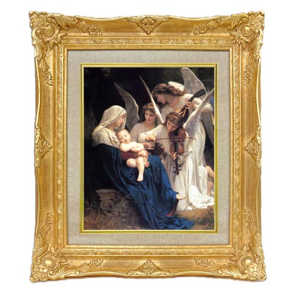 世界の名画　 ブクロー　天使の歌　ジクレーキャンバス複製画 豪華額装品