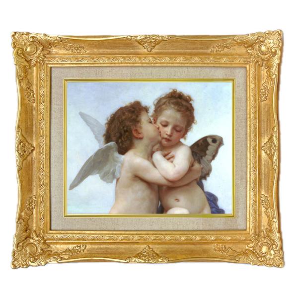 世界の名画　 ブクロー　ファーストキス　ジクレーキャンバス複製画 豪華額装品