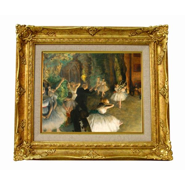 世界の名画　 ドガ　舞台稽古　ジクレーキャンバス複製画 豪華額装品