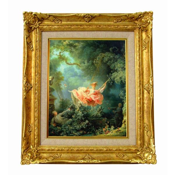世界の名画　 フラゴナール　The Swing　ジクレーキャンバス複製画 豪華額装品
