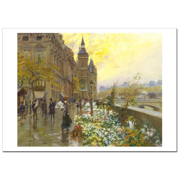 ジョルジュ・ステイン 花市場  ジクレーポスターA1(594ミリ×841ミリ)