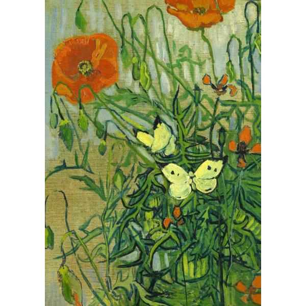 ゴッホ  ヒナゲシと蝶 B4〜A2サイズ ジクレーポスター四辺フチ無し