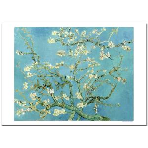 手書き油絵 ゴッホ 花咲くアーモンドの枝 額付 絵画 インテリア 油彩画 ☆特大☆手書き油絵 ゴッホ 花咲くアーモンドの枝 額付 絵画