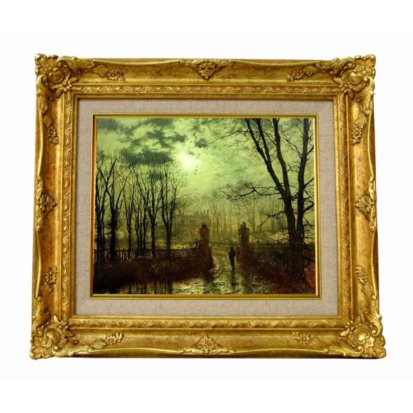 世界の名画　グリムシャウ　At The Park Gate　 ジクレーキャンバス複製画　豪華額装品