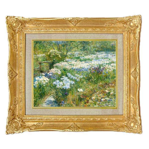 世界の名画　ハッサム　水生園　ジクレーキャンバス複製画 豪華額装品