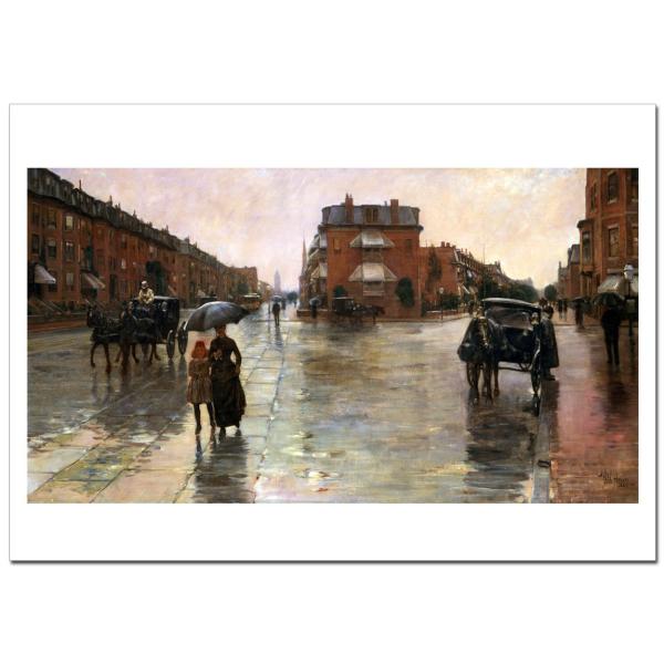 ハッサム　ボストンの雨の日　A2(420ミリ×594ミリ)　ジクレーポスター