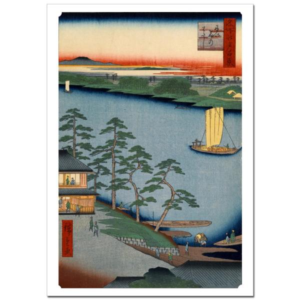 歌川広重　にい宿のわたし 　ジクレーポスターA1(594ミリ×841ミリ)