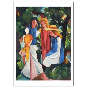 マッケ　四人の少女達 　ジクレーポスターA2（594ミリ×420ミリ）