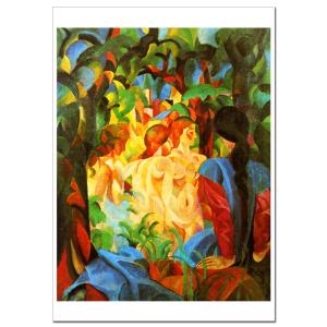 マッケ後ろに都市をのぞんで水浴する少女たちジクレーポスターB3(364ミリ×515ミリ)