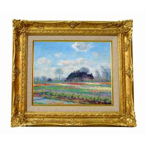 モネ/アーティストの庭　額装　複製画 世界の名画 モネの庭、アイリス ジクレーキャンバス複製画 豪華