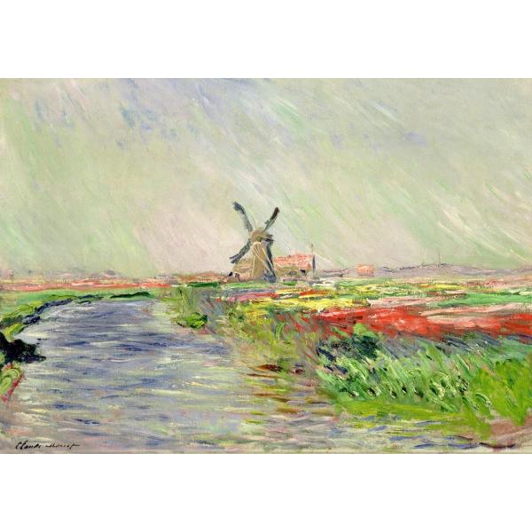 モネ オランダのチューリップ畑 ジ-クレーポスター四辺フチ無A1（594ミリ×841ミリ）