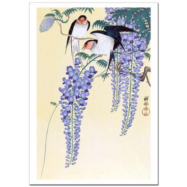 小原古邨　藤に燕 B4〜B1サイズ ジクレーポスター