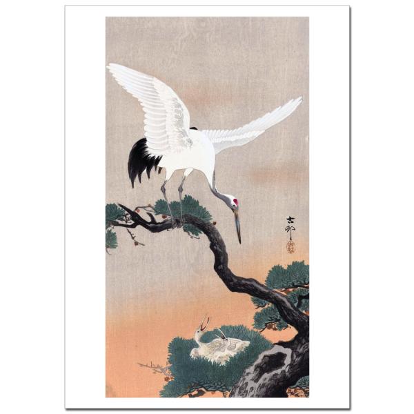 小原古邨 松に丹頂鶴  B4〜B0サイズ ジクレーポスター