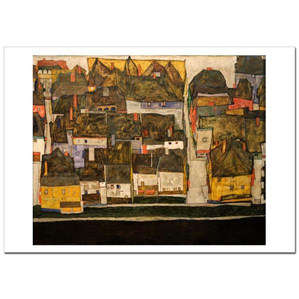 エゴン・シーレ　Krumau on the moldova  ジクレーポスターA2(420ミリ×59...