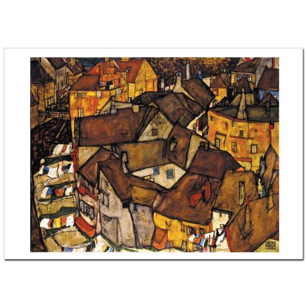 エゴン・シーレ　Krumau - Crescent of Houses ジクレーポスターA2(420...