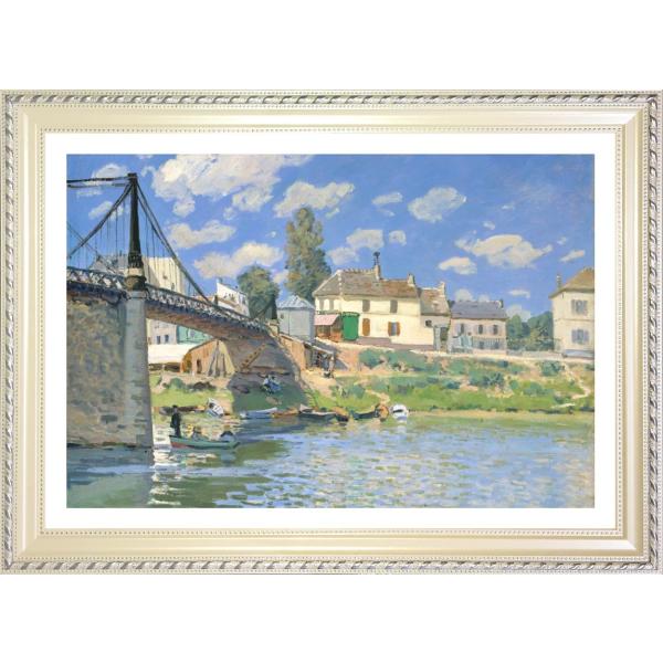 アルフレッド・シスレー ヴィルヌーヴ・ラ・ガランヌの橋　ジークレーポスター額装品
