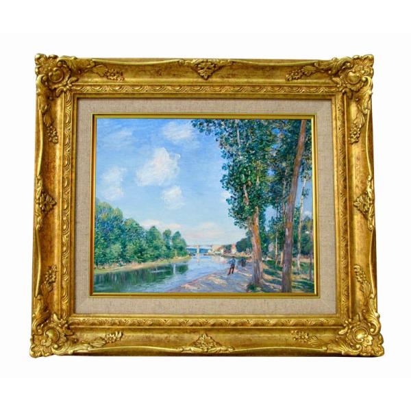 世界の名画　アルフレッド・シスレー サンマメス6月の日光 　ジークレー複製画　豪華額装品