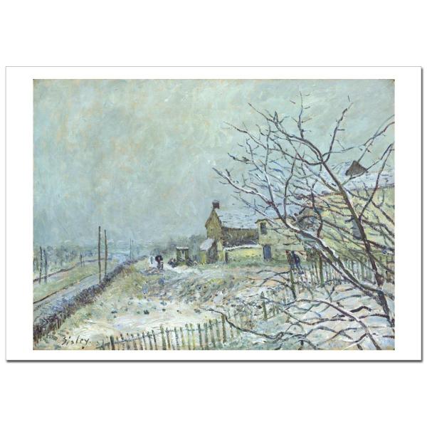 シスレー  First Snow at Veneux-Nadon  ジクレーポスター A2(420ミ...