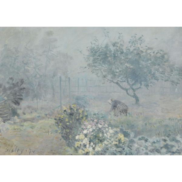 アルフレッド・シスレー 霧、ヴワザンFog, Voisins　  ジクレーポスター四辺フチ無しA1(...