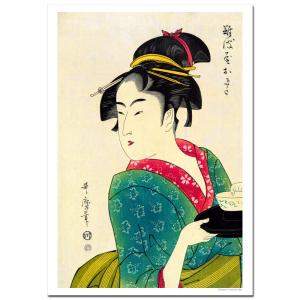 喜多川歌麿 高名美人六家撰 難波屋おきた ジクレーポスター B4 (364ミリ×257ミリ)　