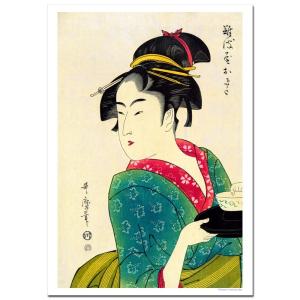 喜多川歌麿 高名美人六家撰 難波屋おきた ジクレーポスターA1(594ミリ×841ミリ)