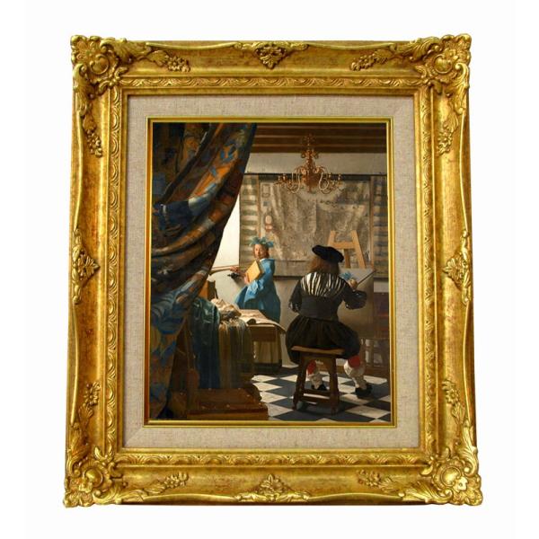 世界の名画　 フェルメール　絵画芸術　ジクレーキャンバス複製画 豪華額装品