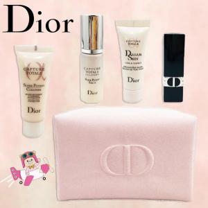ディオール　Dior 洗顔料　美容液　乳液　口紅4点+ピンクキャンバスポーチ「大切な人への素敵なプレ...