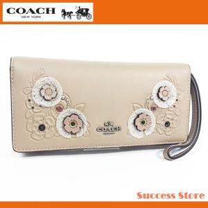 コーチ 財布 長財布 レディース COACH スリム グラブタン レザー ウィズ ティー ローズ ツーリング 12043 ストーン 直営ブティック 人気 セール