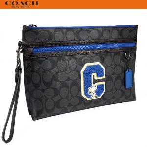 COACH X PEANUTS コーチ x スヌーピー コラボ クラッチバッグ バッグ アウトレット キャリーオール ポーチ シグネチャー スヌーピー  C4308 ブルー 新作 新品