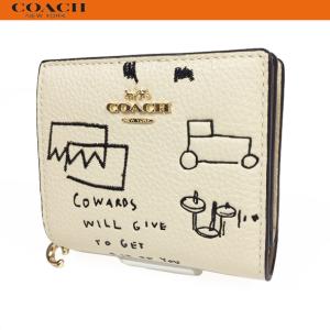 COACH X JEAN-MICHEL BASQUIAT コーチ x バスキア コラボ 財布 二つ折り財布 アウトレット バスキア ウォレット C5587 アイボリー 新品｜success0613