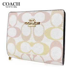 COACH コーチ レディース 財布 二つ折り財布 スナップ ウォレット プリティー シグネチャー CEC37 チョーク ピンク 新作 新品