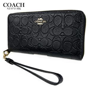 COACH コーチ レディース 財布 長財布 ロング ジップ ウォレット シグネチャー レザー CEW21 ブラック アウトレット 人気 新作 新品
