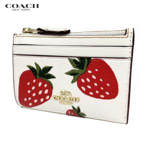 COACH コーチ レディース パスケース ワイルド ストロベリー プリント ミニ ID ケース CH541 チョーク いちご アウトレット 新作 新品