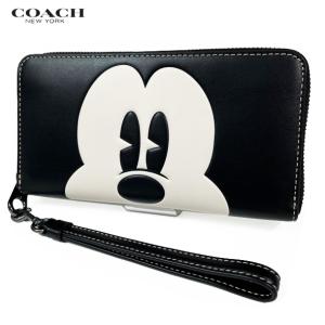 DISNEY X COACH ディズニー X コーチ コラボ レディース 財布 長財布 ロング ウォレット ウイズ ミッキーマウス CN037 ブラック 新作 新品｜Successストア